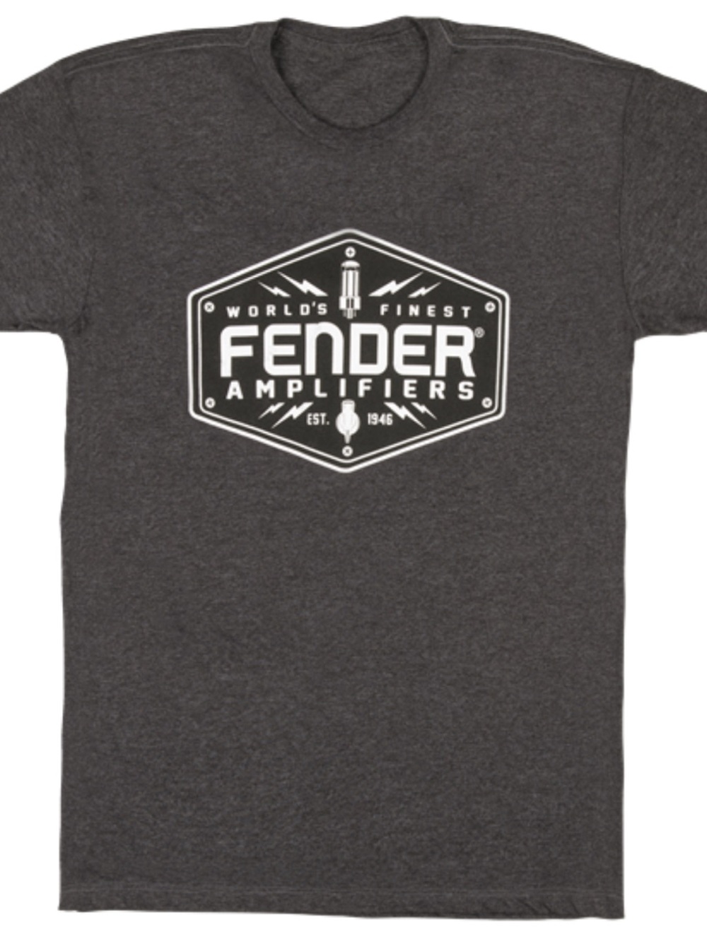Brand New-FENDER BOLT DOWN T-SHIRT, CHARCOAL